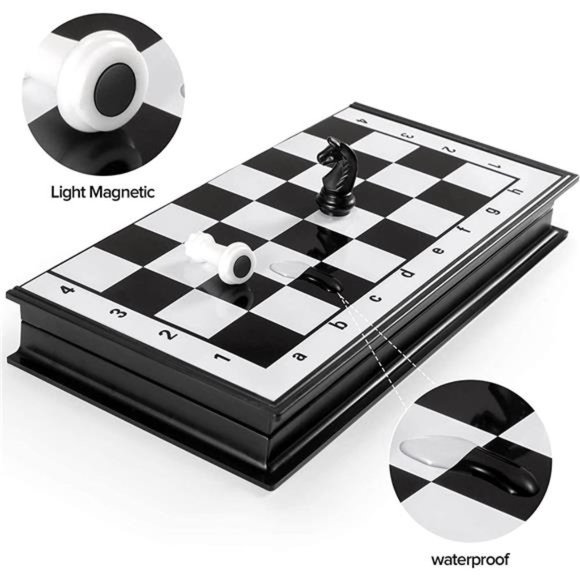 Chess Sets Travel Board Games: Magnetic Folding Chess Board with Instructions - Picture 5 of 6